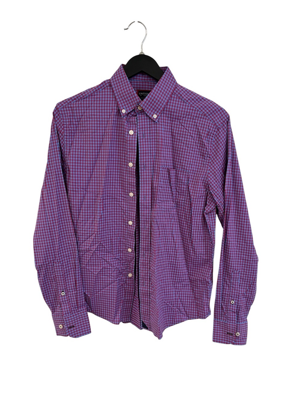UNTUCKit Men's red blue Check Button-Down Shirt
